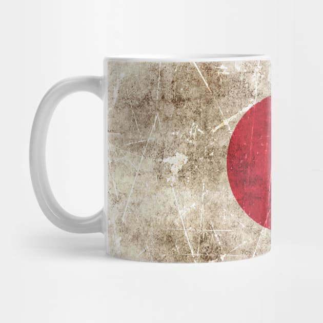 Vintage Aged and Scratched Japanese Flag by jeffbartels